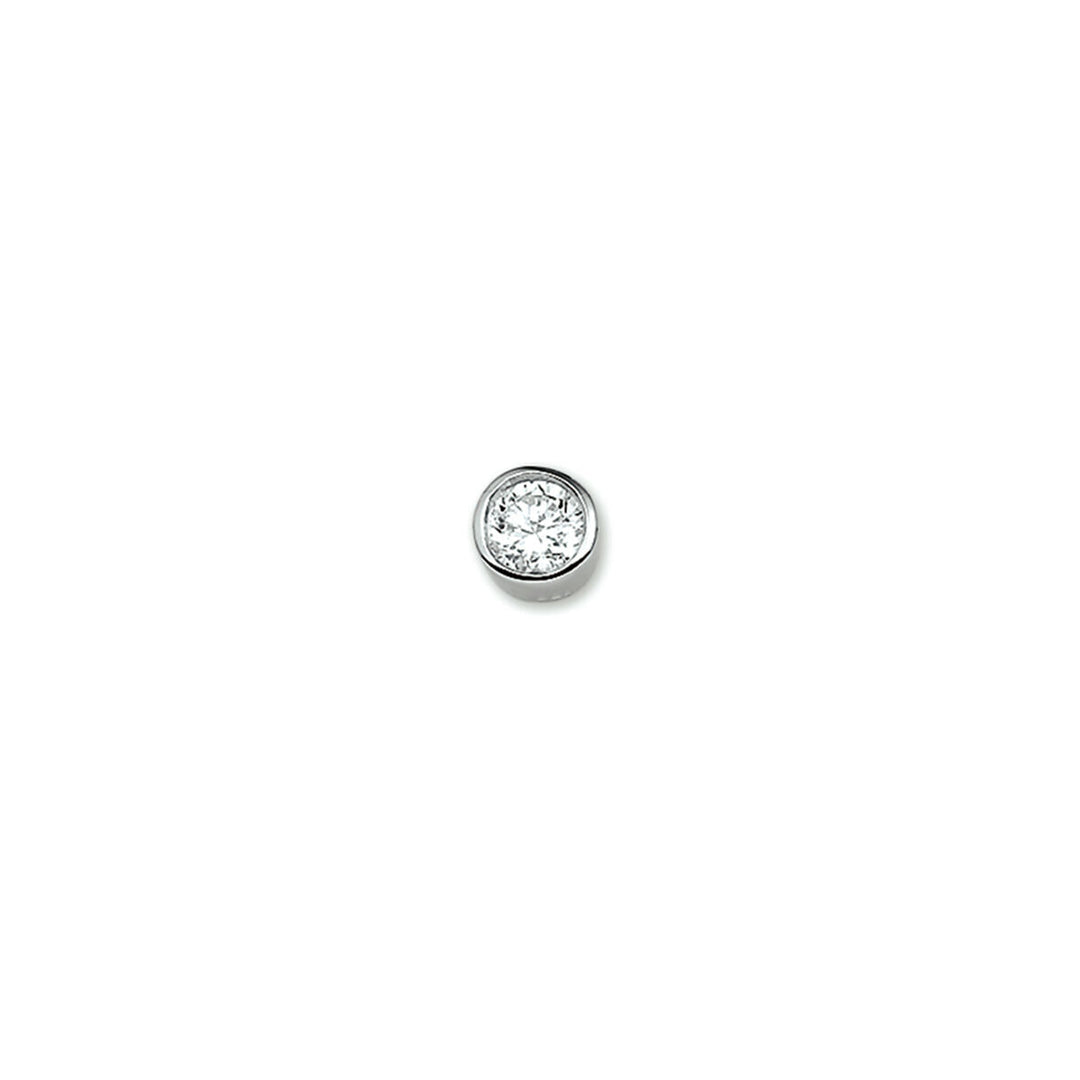 Colgante de zirconia con forma redonda y acabado brillante.