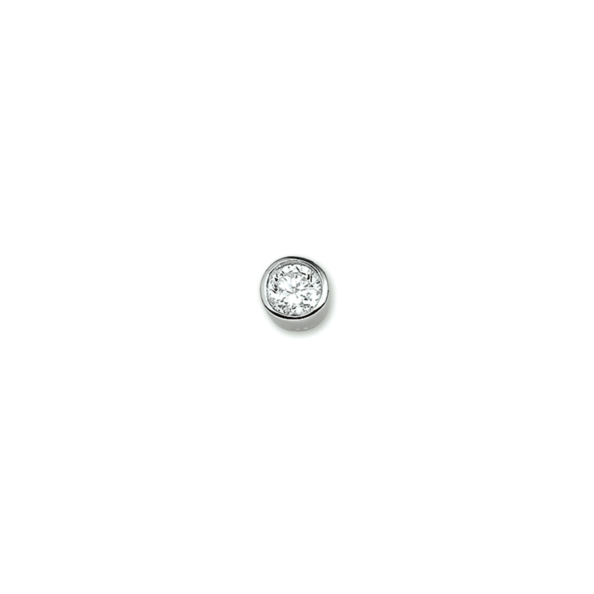Colgante de zirconia con forma redonda y acabado brillante.