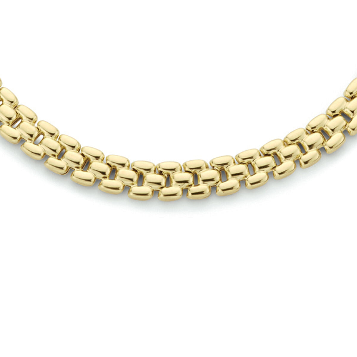 Collar de pantera dorado de 6,9 mm y 43 cm con acabado de 3 micrones.