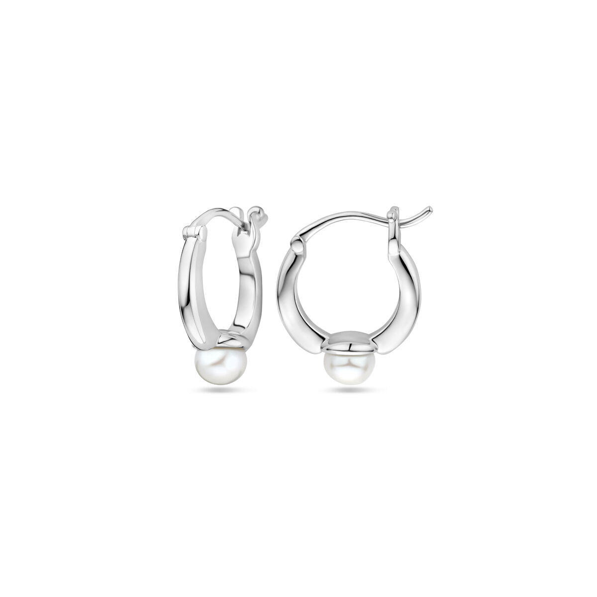 aros de perla 20 mm plata rodiado