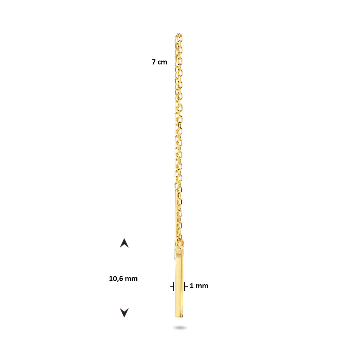 aro de tirador barra por pieza 14K oro amarillo