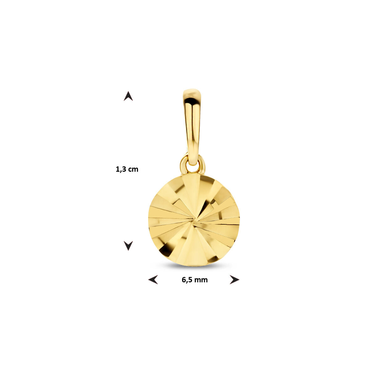 colgante círculo diamantado 14K oro amarillo