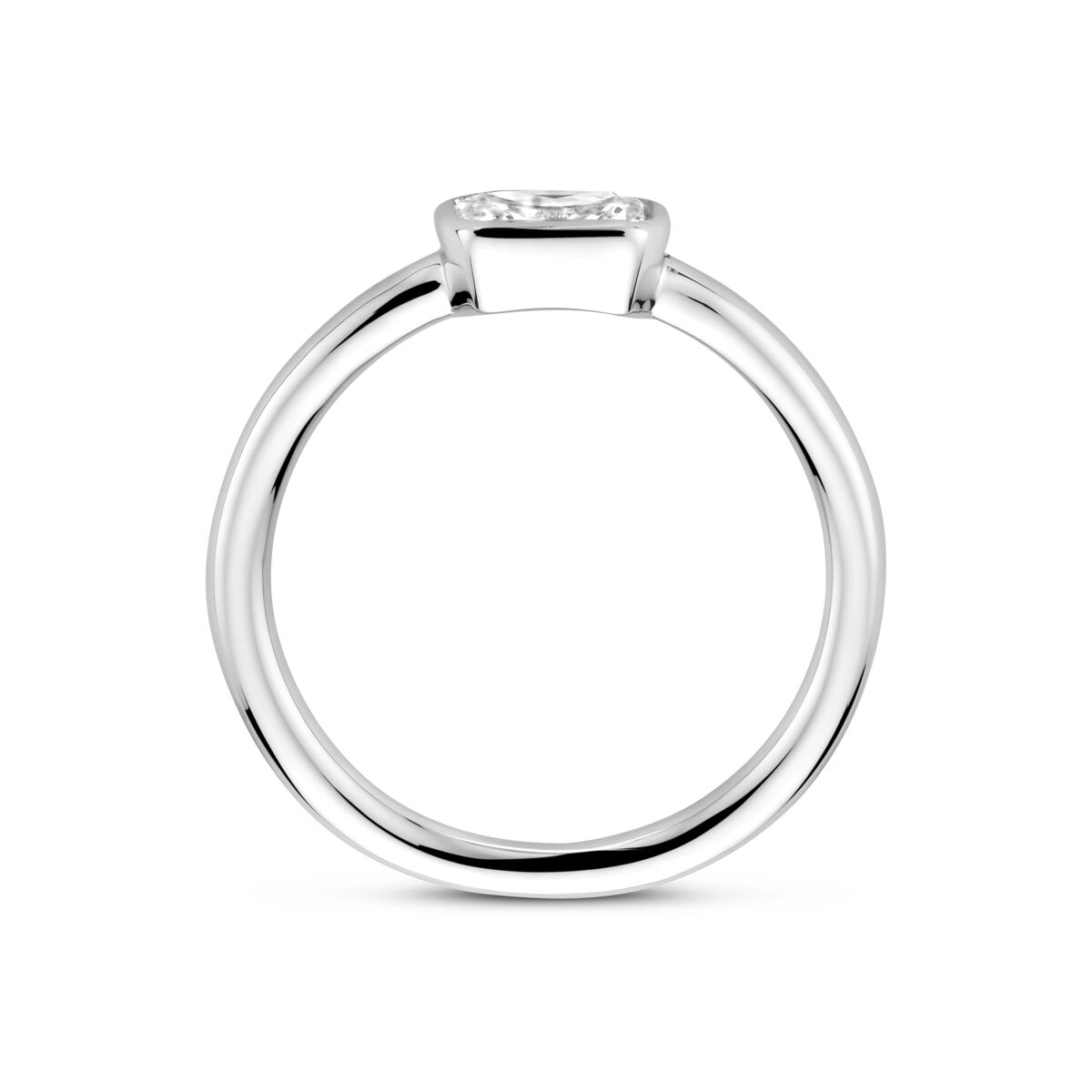 anillo de zirconia plata rodiada