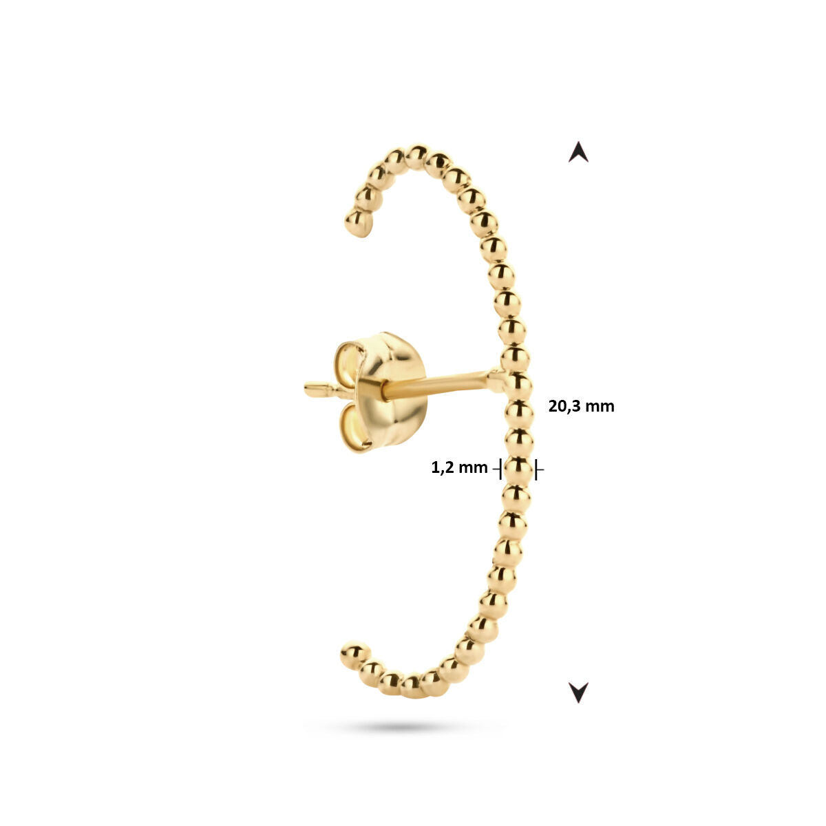 pendientes bolitas 14K oro amarillo