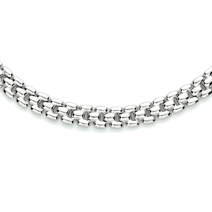 collier panter 6,9 mm 43 cm zilver gerhodineerd