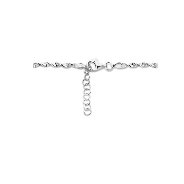 collier 2,7 mm 42 + 3 cm zilver gerhodineerd