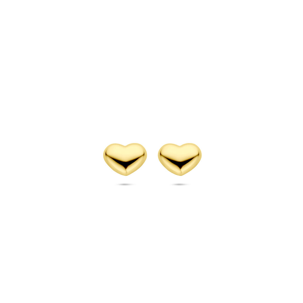 pendientes de botón corazón 8,5 mm 1 micrón plata chapado en oro amarillo