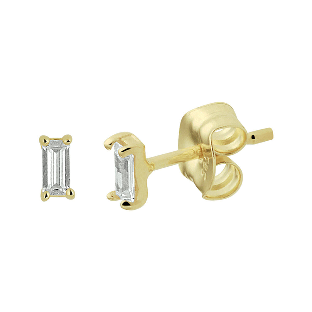 pendientes de botón zirconia 14K oro amarillo