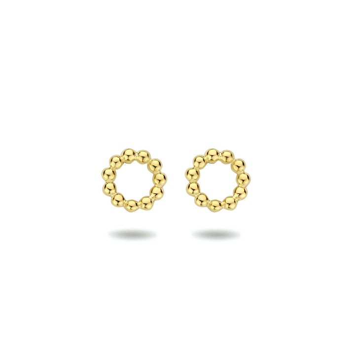 oorknoppen rond 1 micron zilver verguld (geel)