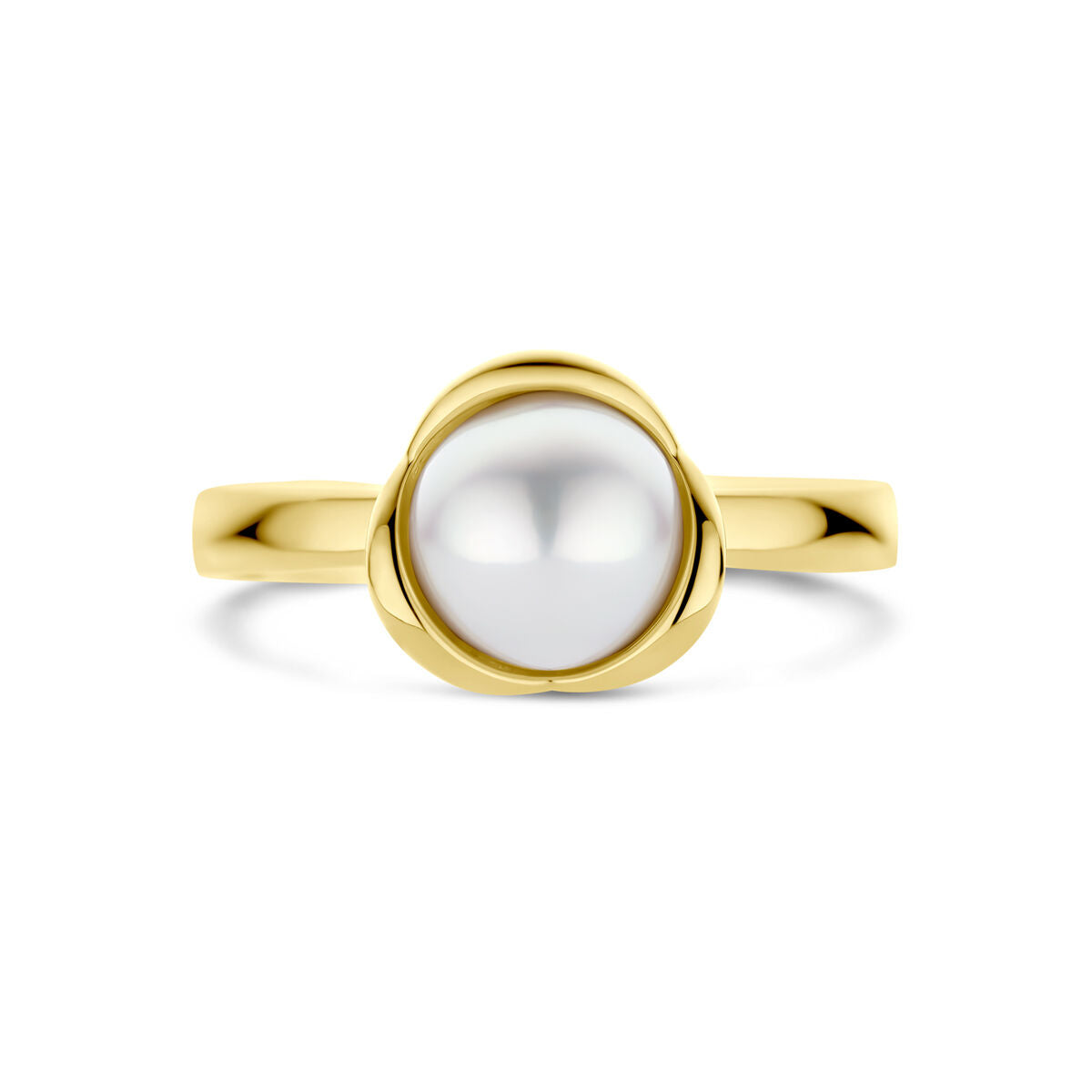Anillo Tulip perla 14K oro amarillo