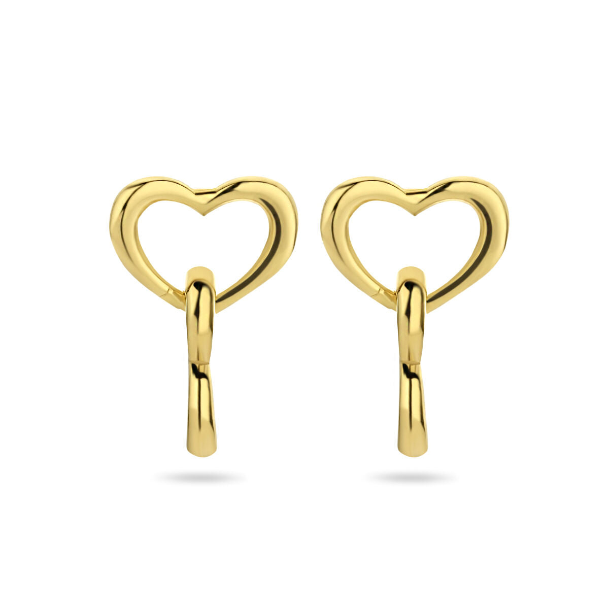 pendientes de corazón 1 micrón plata chapado en oro amarillo