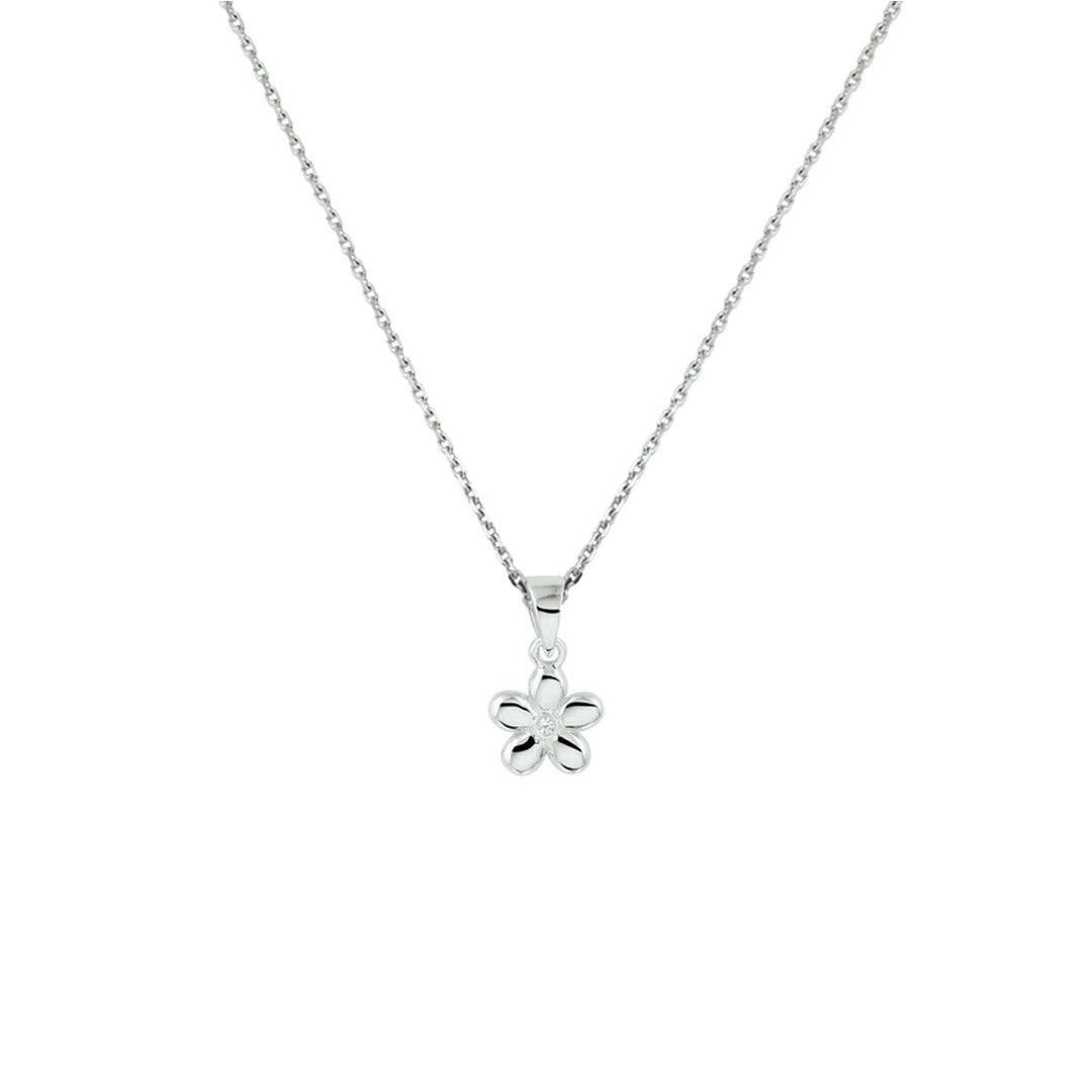 collier bloem 1,1 mm 36 + 4 cm zilver gerhodineerd