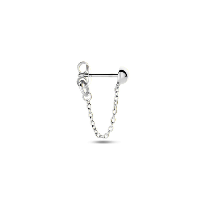 oorknop half-bol per stuk zilver gerhodineerd