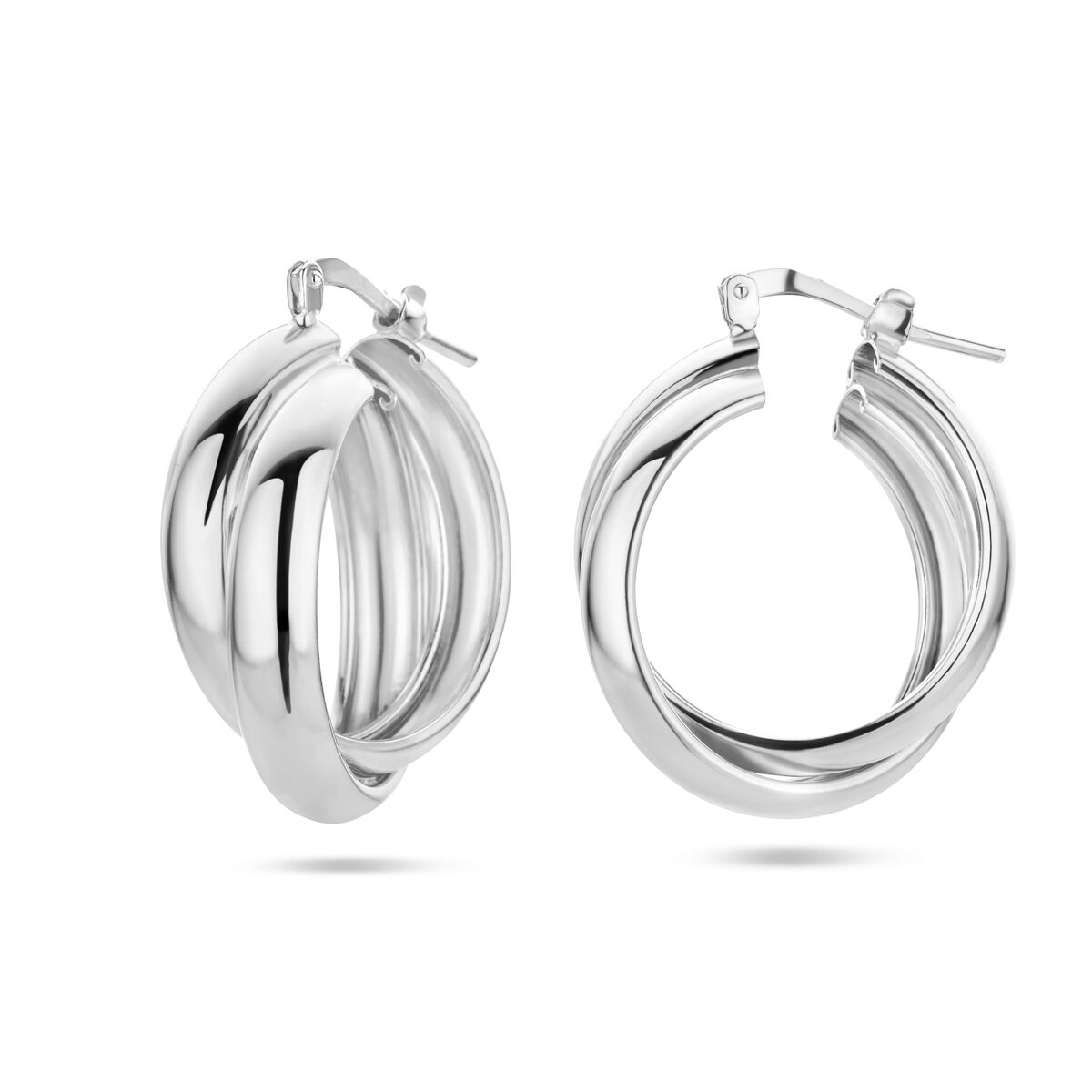 aros de plata rodiado