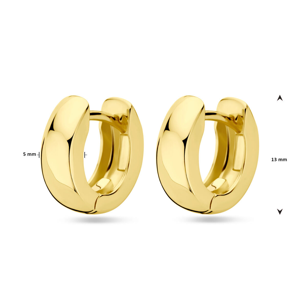 aros 13 mm 1 micron plata chapado en oro amarillo