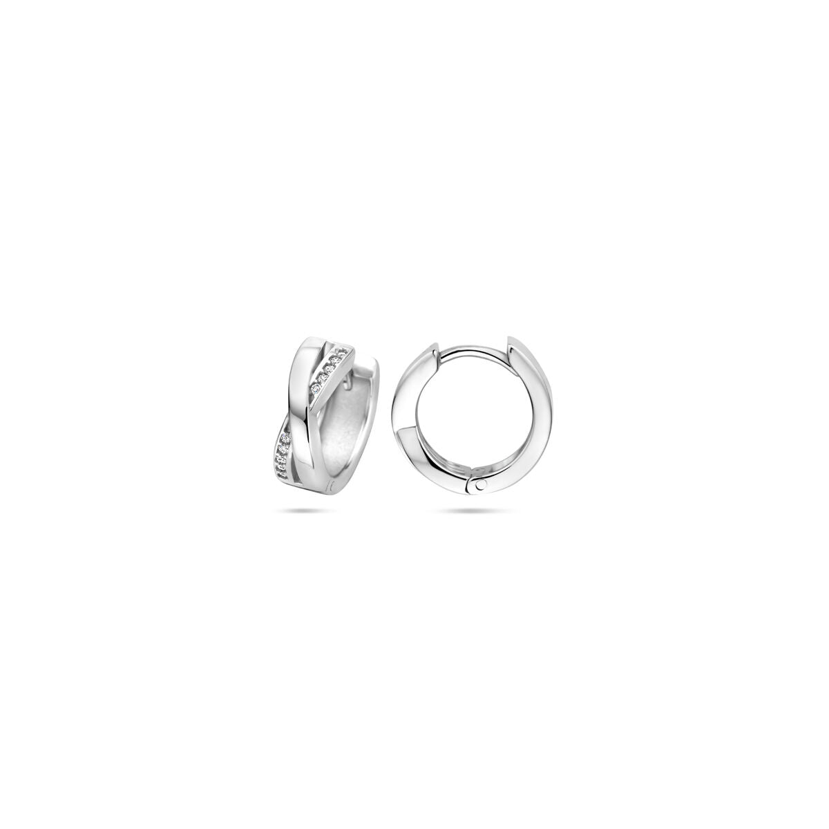 aros de circonita 13 mm plata rodiada