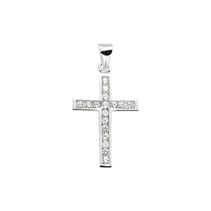 Colgante de cruz de plata
