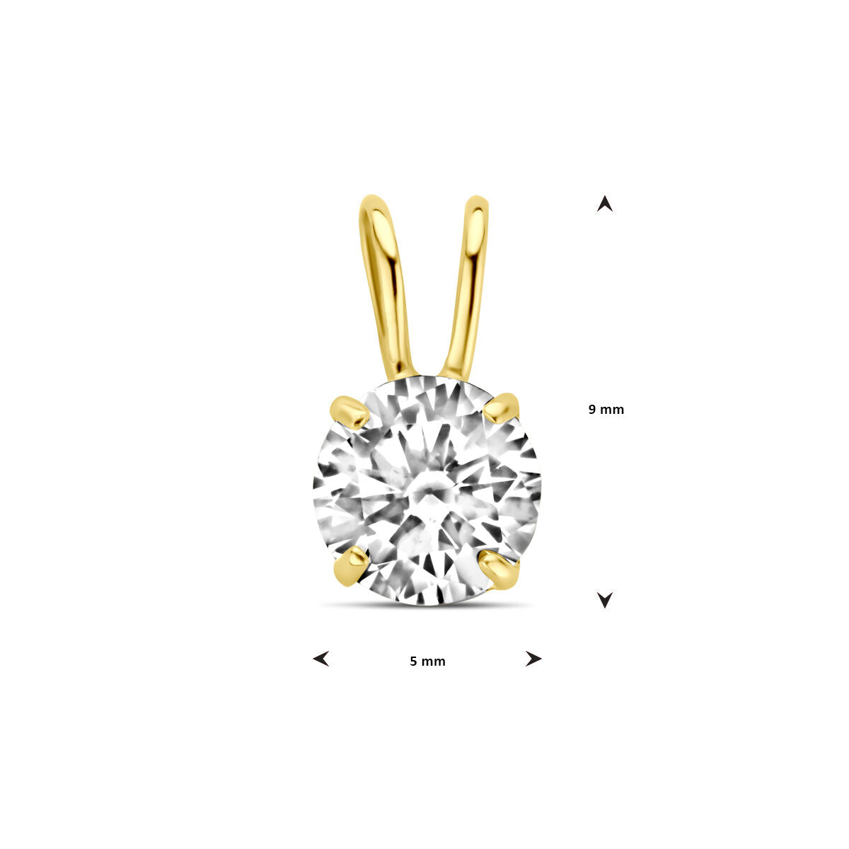 colgante de circonita oro amarillo 14K