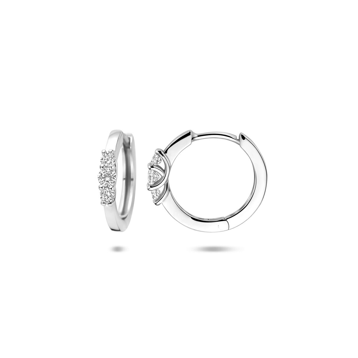 Aros de plata con circonitas – plata 925 rodiada