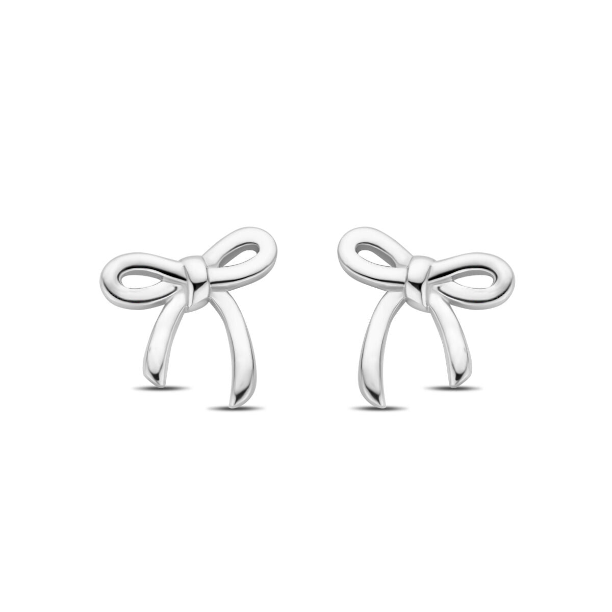Pendientes de lazo de 10 mm en plata rodiada.