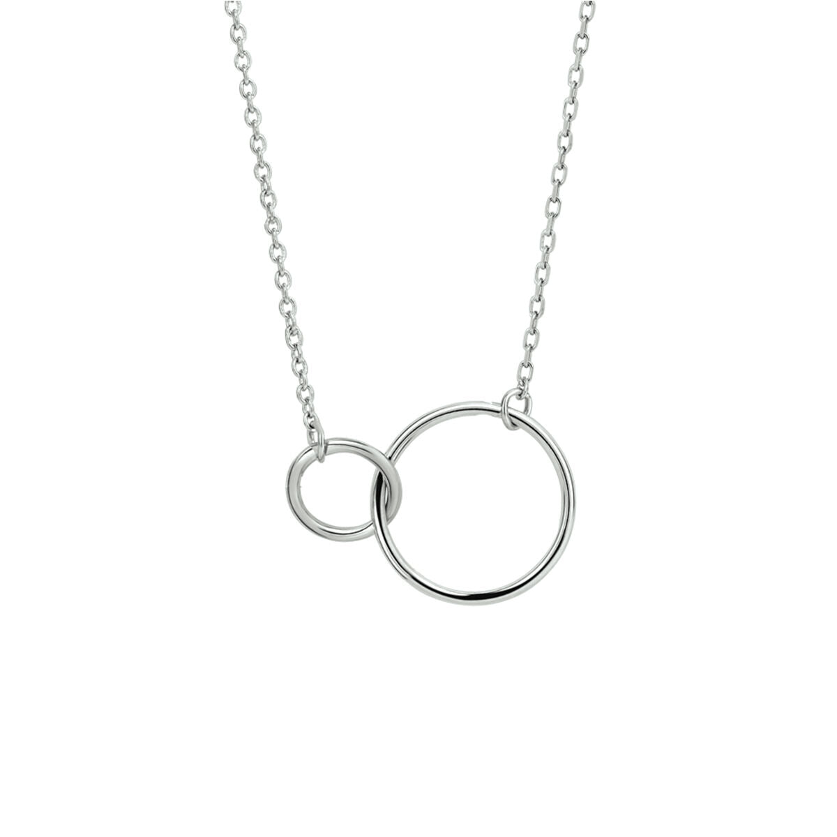collar círculos 41 + 4 cm plata rodiado