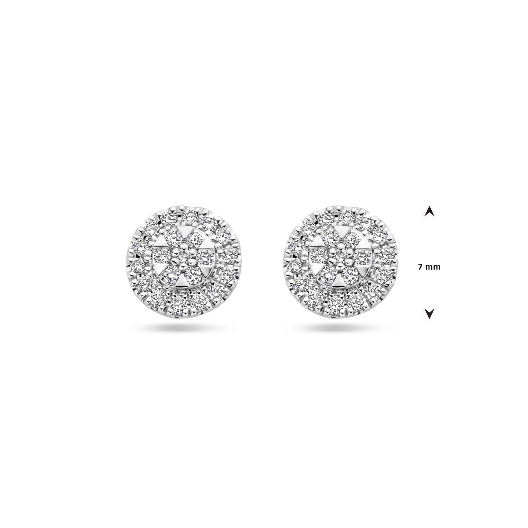 oorknoppen diamant 0.20ct (2x 0.10ct) h si 7 mm 14K witgoud