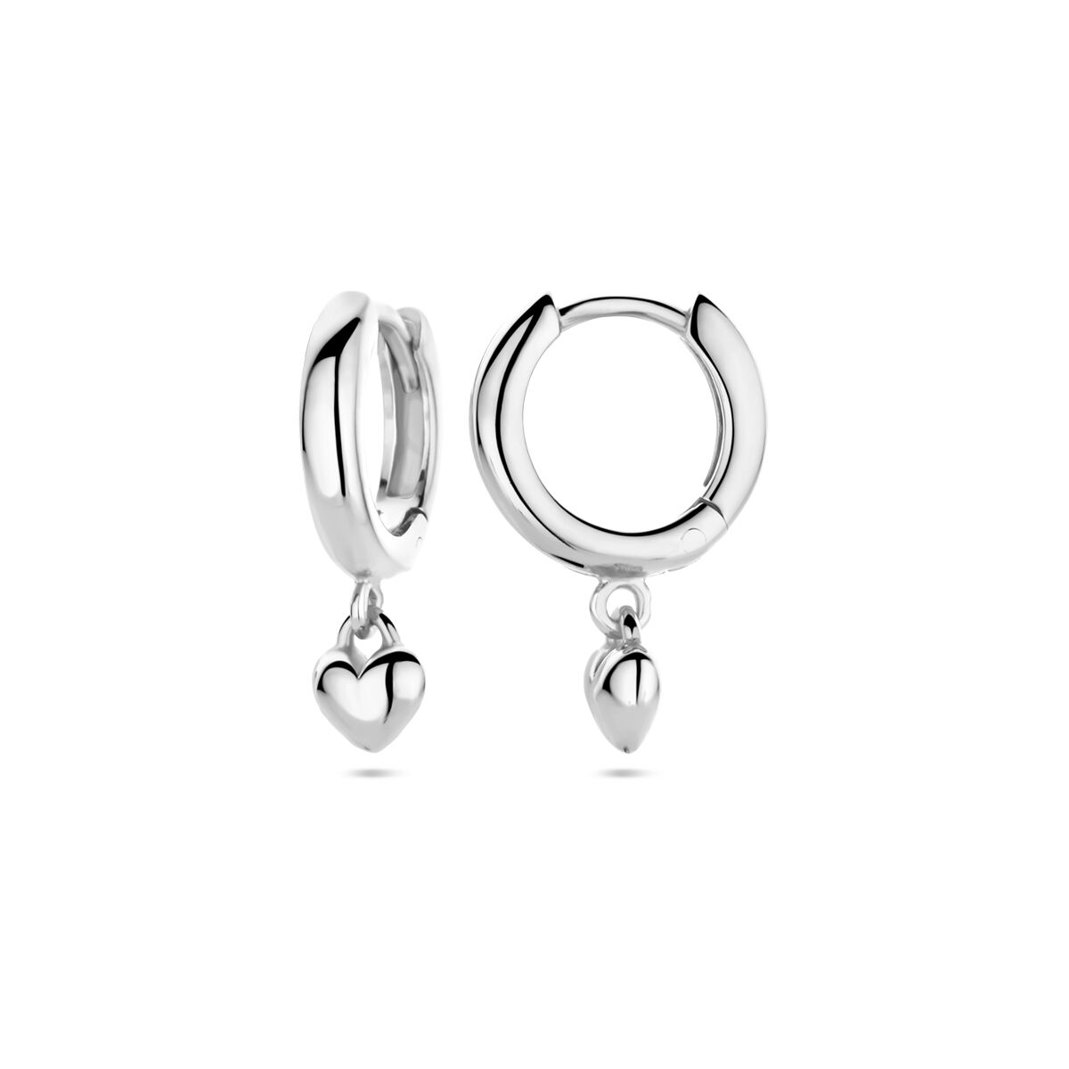 aros colgante corazón plata rodiado