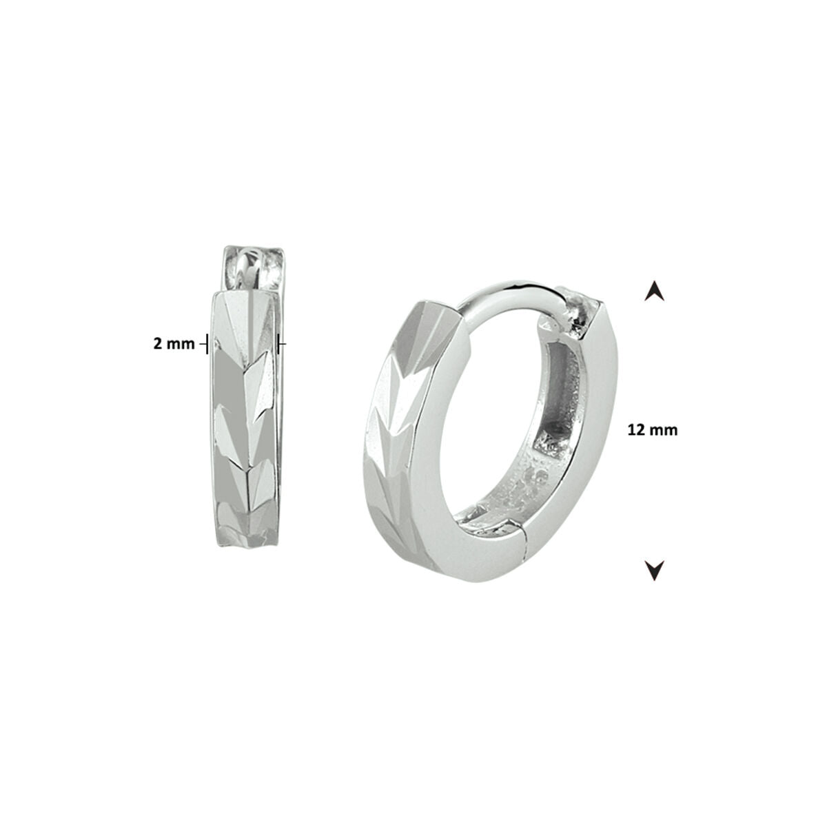 aros planos de plata rodiada