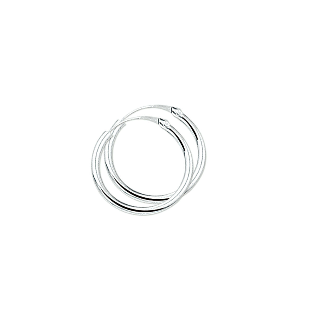Aros de tubo redondo de plata rodiada.