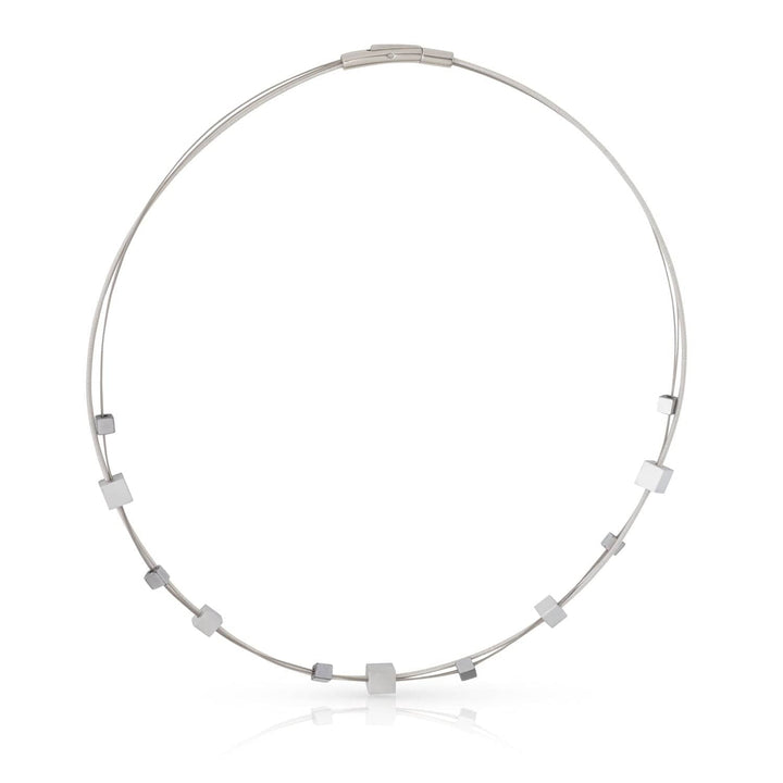 Collier speelse kubusjes zilver C257