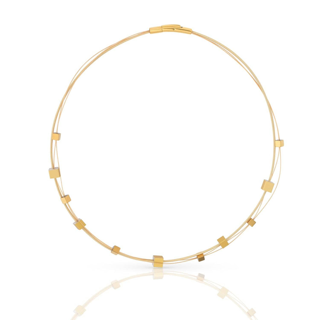 Collier speelse kubusjes goudkleurig C257G