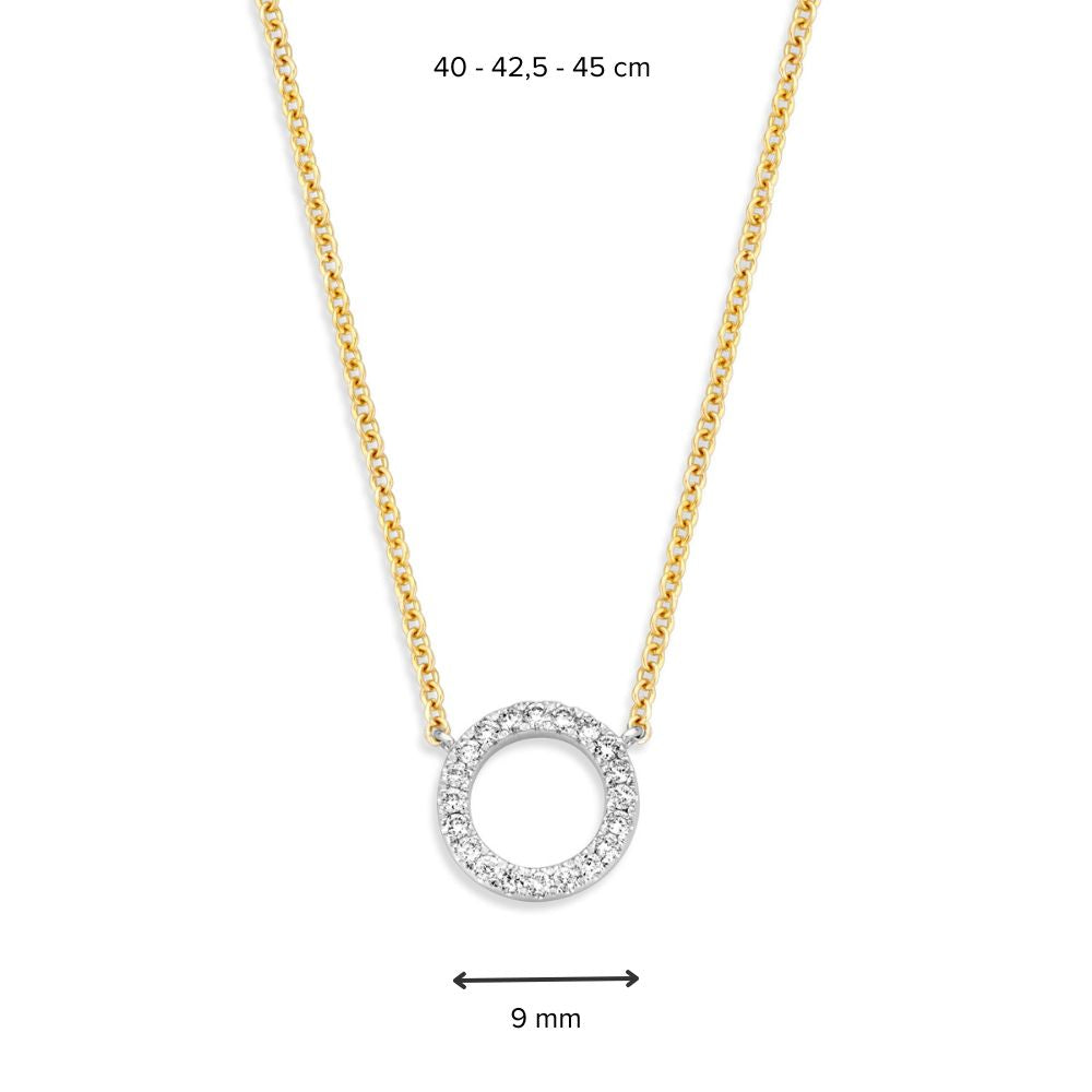Collar de oro amarillo con colgante de diamantes – 14 quilates, 0.11 quilates brillante – Envío gratis