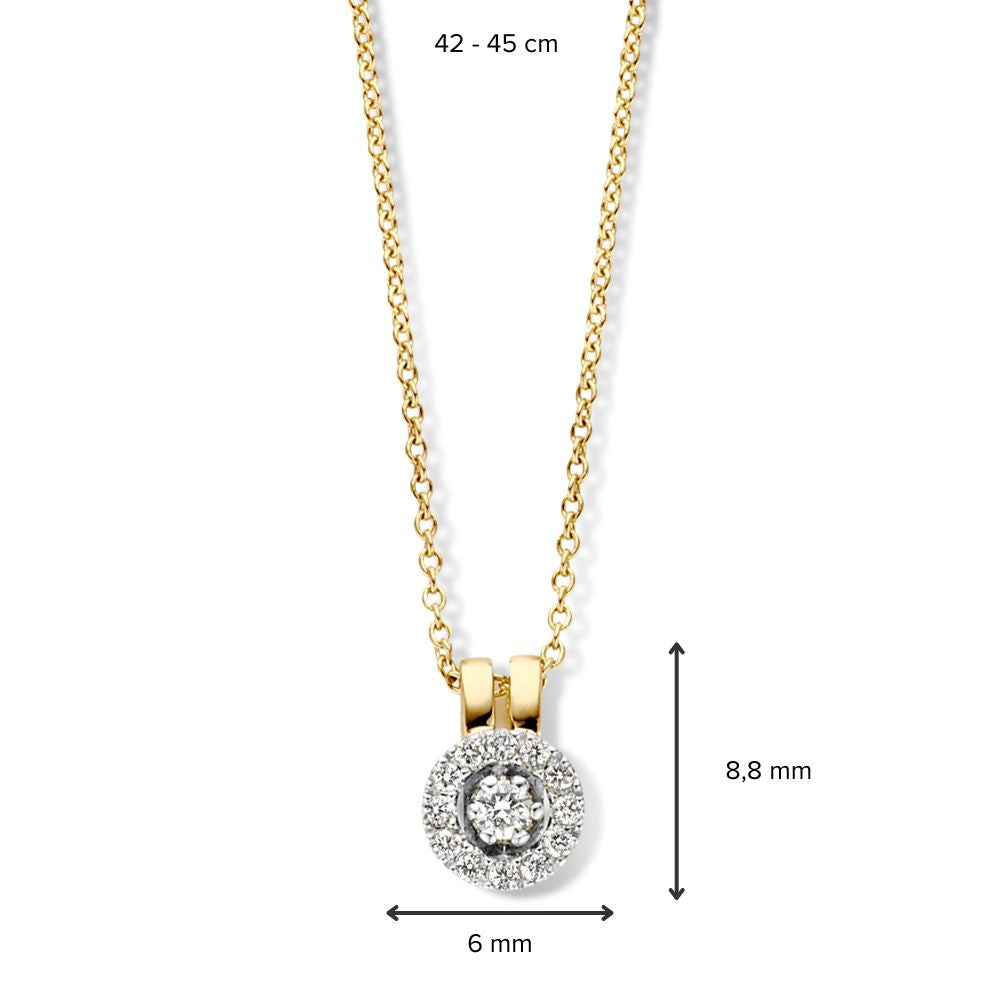 Colgante de diamantes en cadena de ancla de oro 0.12 crt