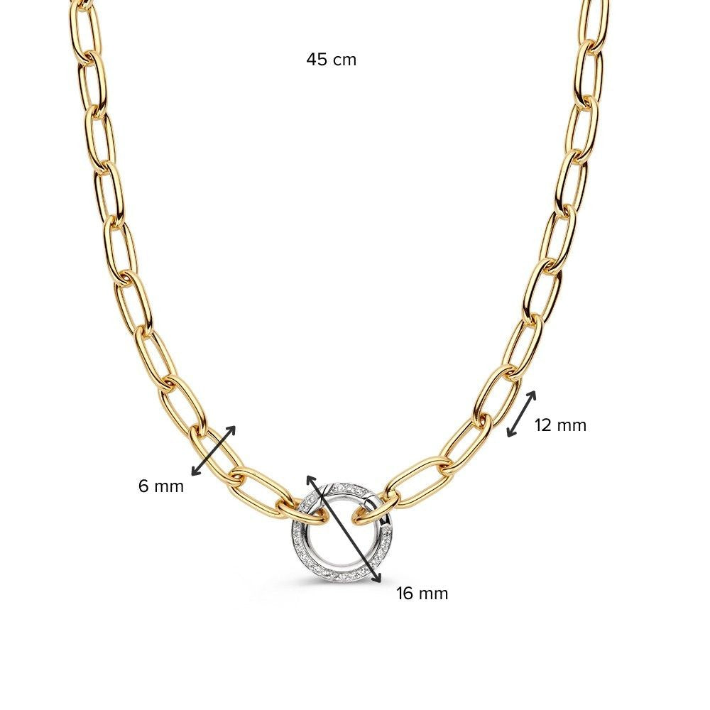 Collar de oro amarillo con diamantes y cierre de resorte 0.42 crt H/SI-1