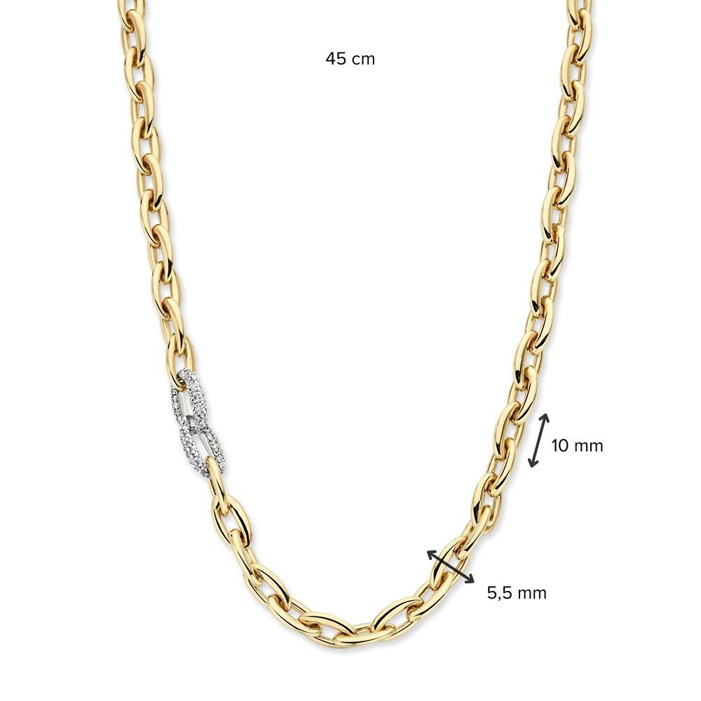Collar de oro amarillo con 0,50 ct de diamantes – Elegancia de 14 quilates para de mujer