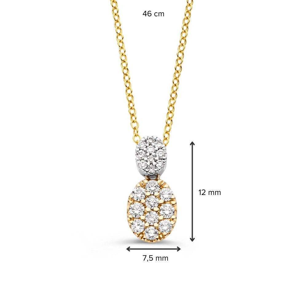 Collar elegante de oro con diamantes engastados de 0.53ct