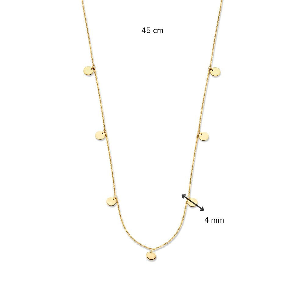 Collar de oro amarillo con monedas - Joya sutil y atemporal de mujer