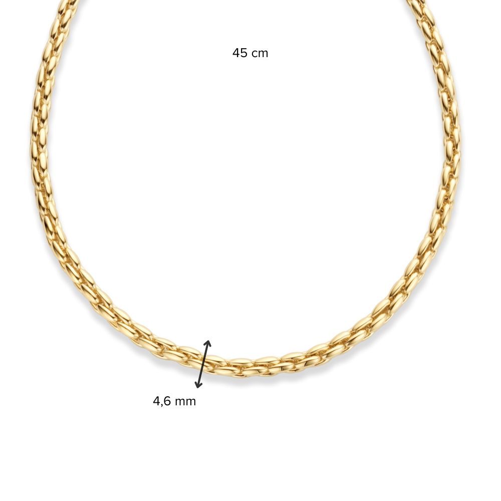 Collar de oro amarillo con eslabones clásicos, 14 quilates, 45 cm, 28,7 gr