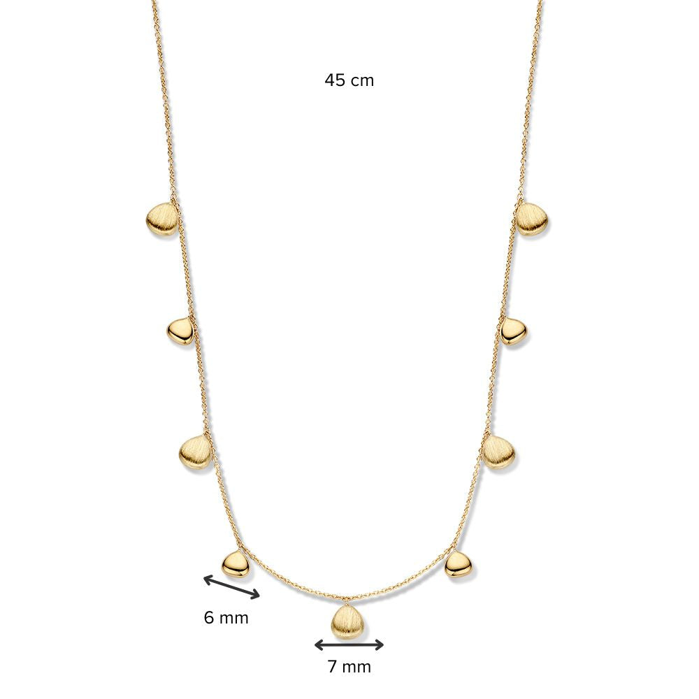 Collar de oro amarillo de 14K con elementos ovales - Joya juguetona y elegante de mujer