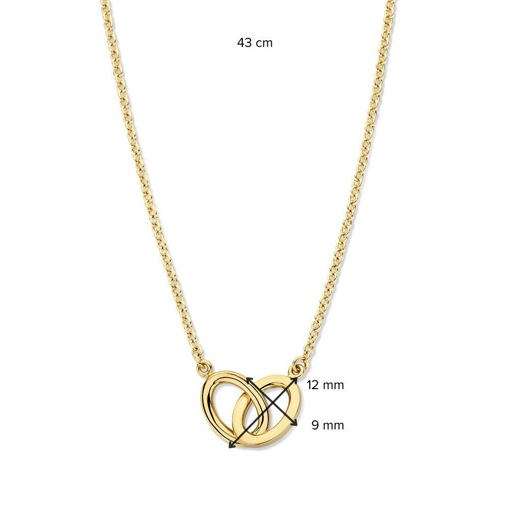 Collar de oro amarillo con eslabones conectados – lujo de 14 quilates para de mujer