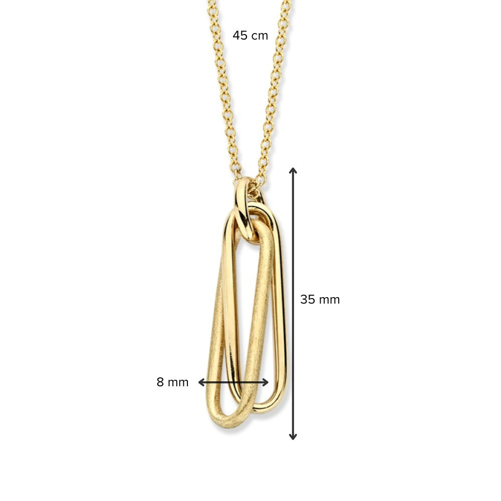 Aros de oro amarillo con elementos de oro mate - lujo de 14 quilates para de mujer