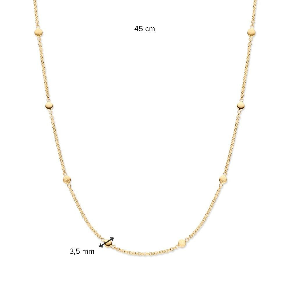 Collar de oro amarillo de 14K con elementos de oro de lujo - Joyería elegante de mujer