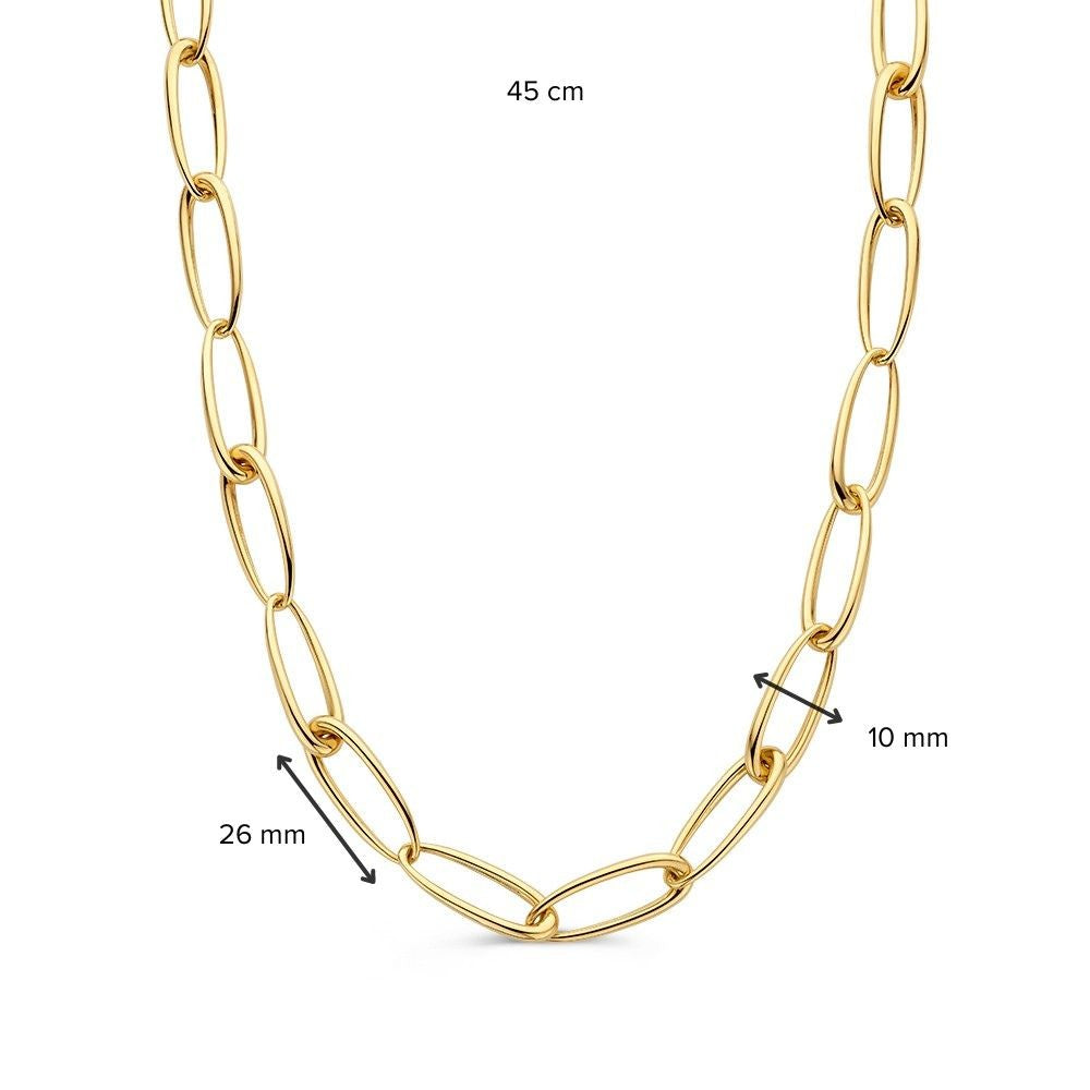 Collar de oro amarillo con eslabones asimétricos – 14 quilates de oro