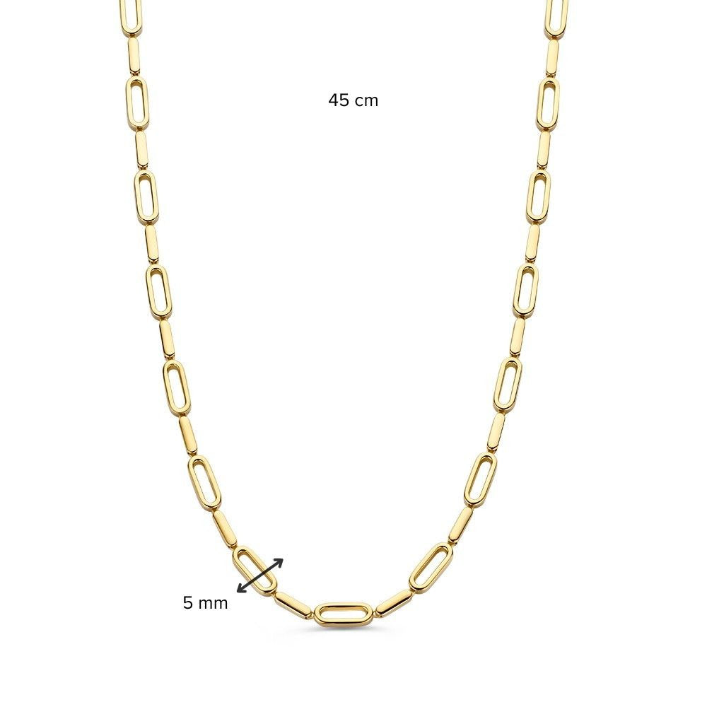 Collar de oro amarillo con eslabones juguetones – Elegancia en movimiento