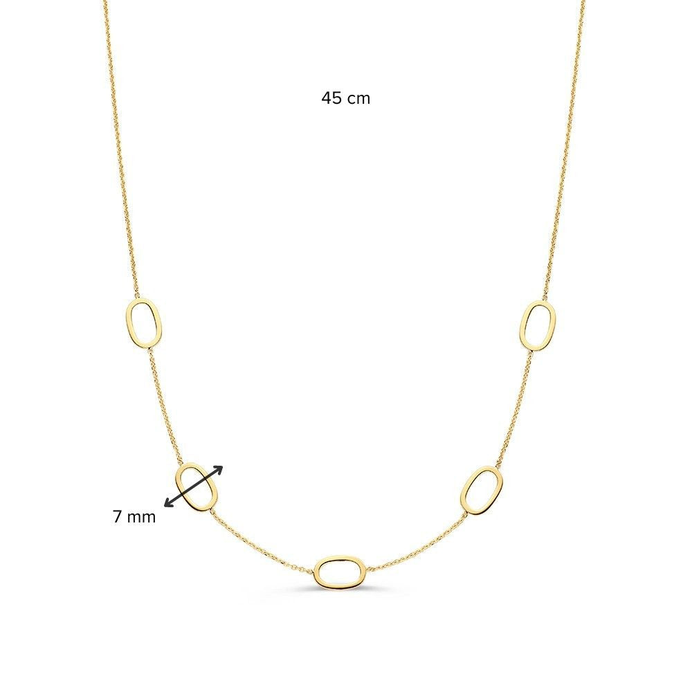 Collar de oro amarillo con óvalos calados – 14 quilates de oro
