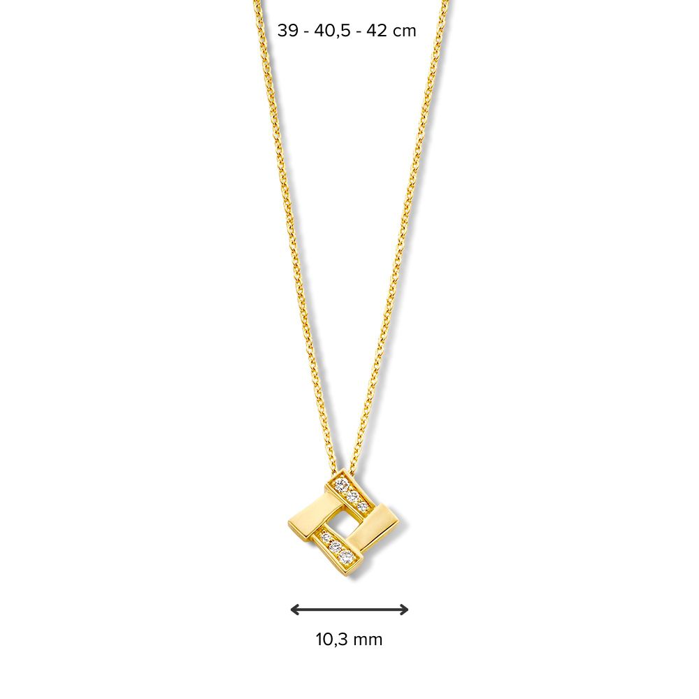 Collar de oro amarillo con colgante de diamantes - 14 quilates de elegancia