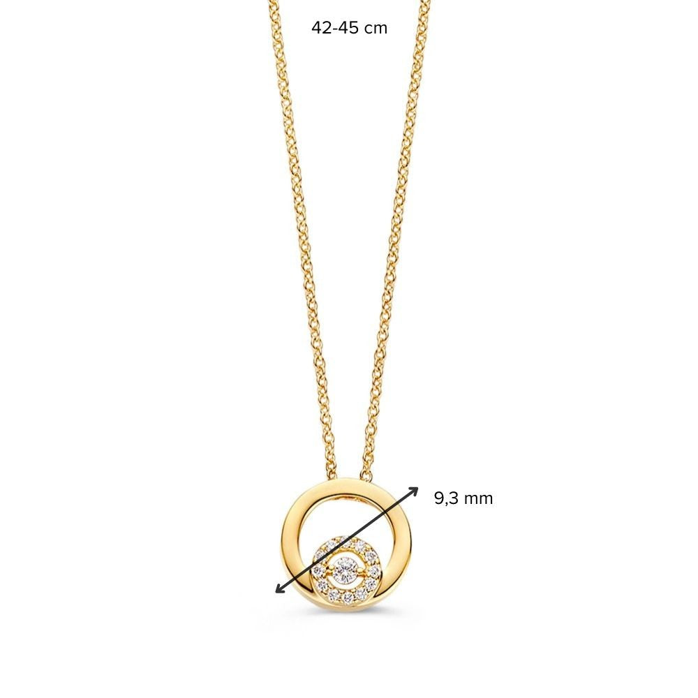 Collar de oro amarillo con diamantes - 14 quilates elegancia atemporal