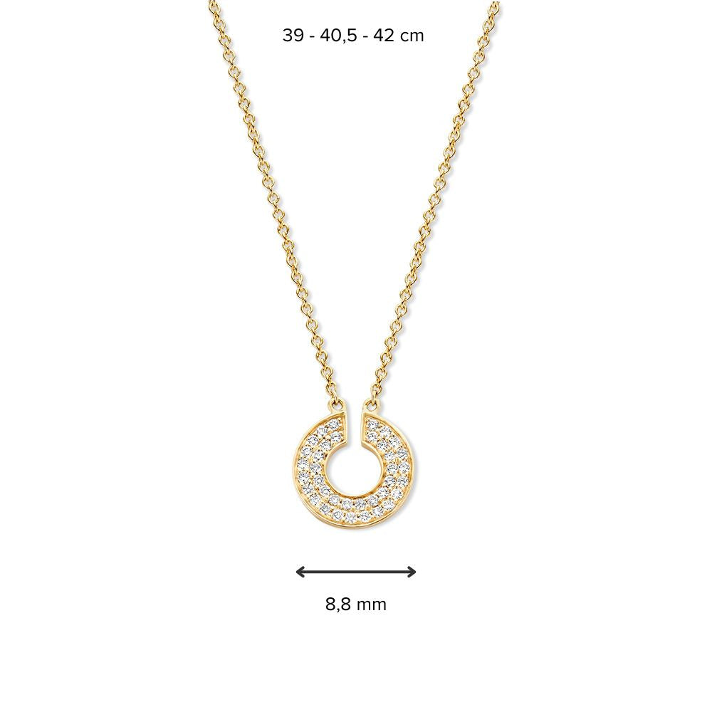 Collar de oro amarillo con diamante - 14 quilates lujo atemporal