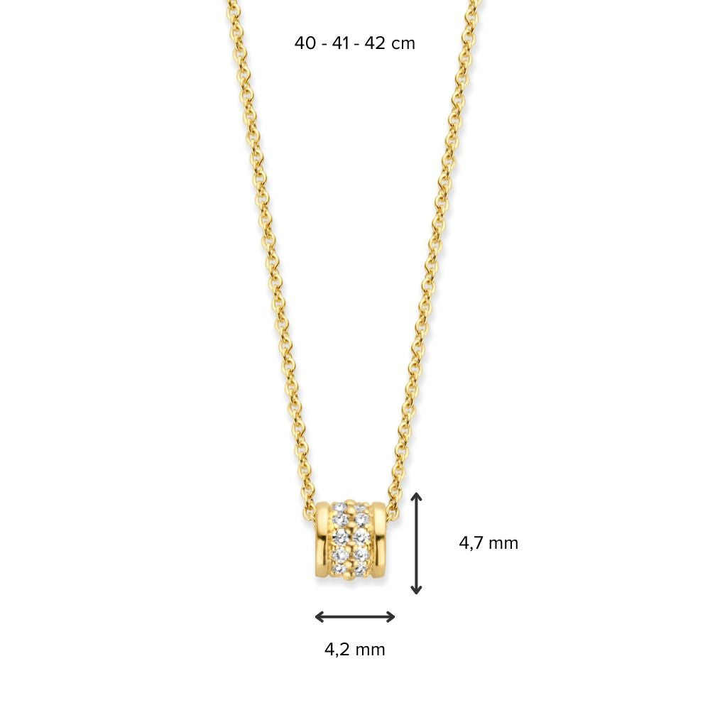 Collar de oro amarillo con diamante - 14 quilates brillante lujo