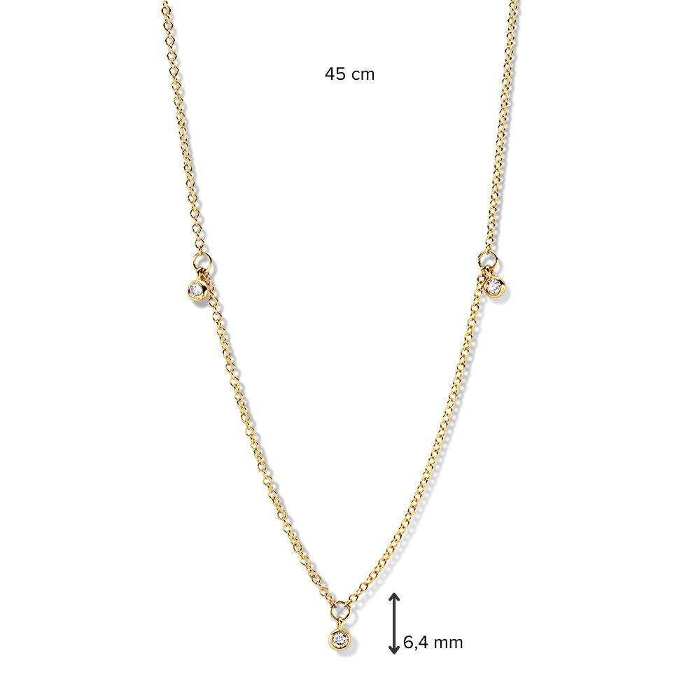 Collar de oro amarillo con diamante - 14 quilates elegancia atemporal